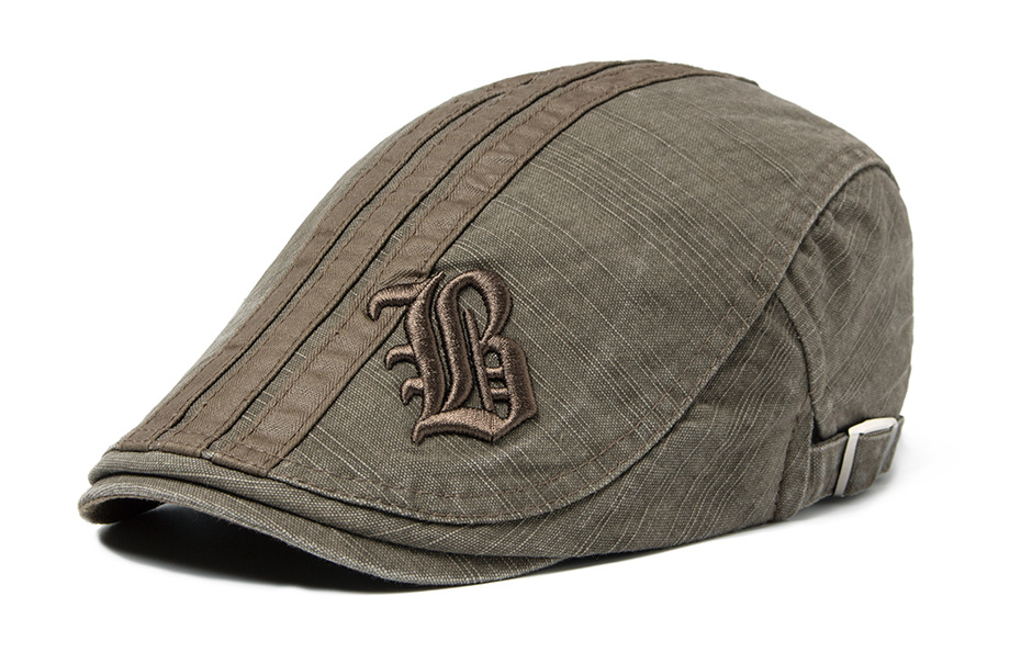 Berretto nuovo stile da uomo alla moda in cotone ricamato traspirante con ombreggiatura in lingua d'anatra primavera, estate, autunno protezione solare_voghion.com