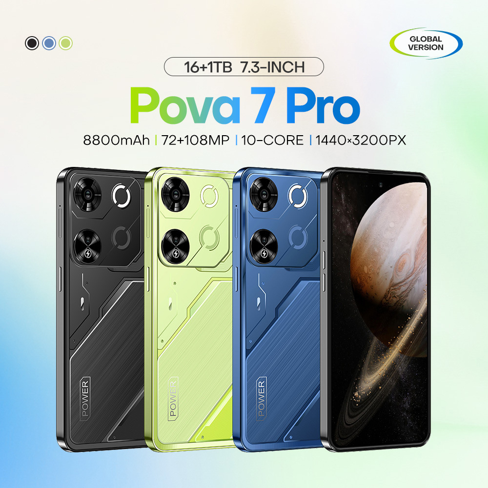 New Cross-Border Pova7 Pro Mobile Phone 16+1Tb Large Memory 7.3 High-Definition Screen Foreign Trade Exclusively Available from the Source Manufacturer for Delivery