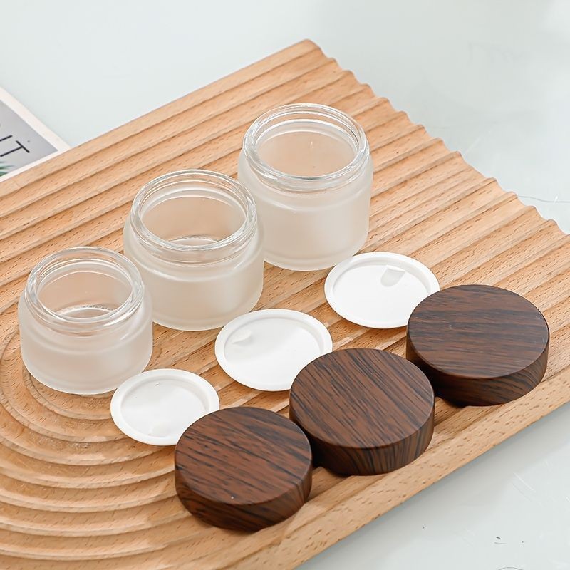 5g10g黑木纹盖磨砂玻璃霜膏瓶化妆品分装瓶面膜面霜眼霜药膏