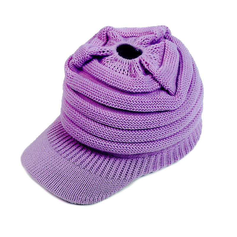 Klassische europäische und amerikanische Strickmütze, warme Strickmütze, Damen-Strickmütze mit offenem Himmel, Pferdeschwanz-Strickmütze, Entenschnabel-Wintermütze für Wärme – Detail 10