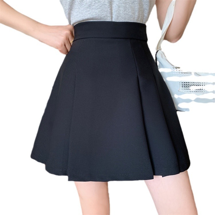 Summer 2024 New Short Horse-faced Element Skirt Women's Pleated Skirt Slimming High Waist Anti-glare All-match Short Skirt