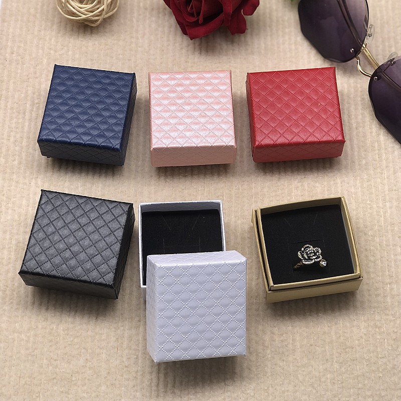 首饰盒批发高档饰品盒包装盒 经典钻石纹戒指盒耳钉盒