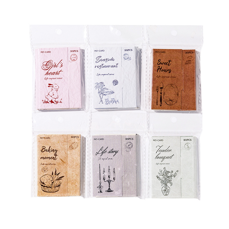 Pegatinas de material Moyan Mo Mo, marcas de vida, papel especial literario vintage, pegatinas de material decorativo DIY para diarios
