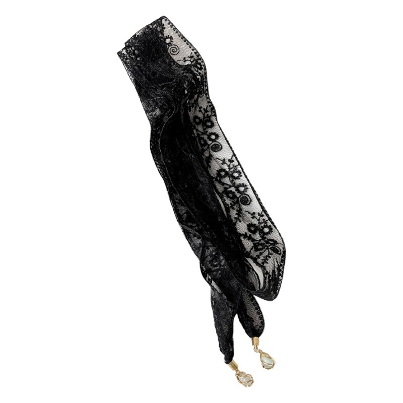 Daisy cinturón de encaje de las mujeres del todo fósforo bolsa de corbata de pelo bufanda de seda decorativa banda de pelo largo Delgado estrecho colgante collar bufanda de seda