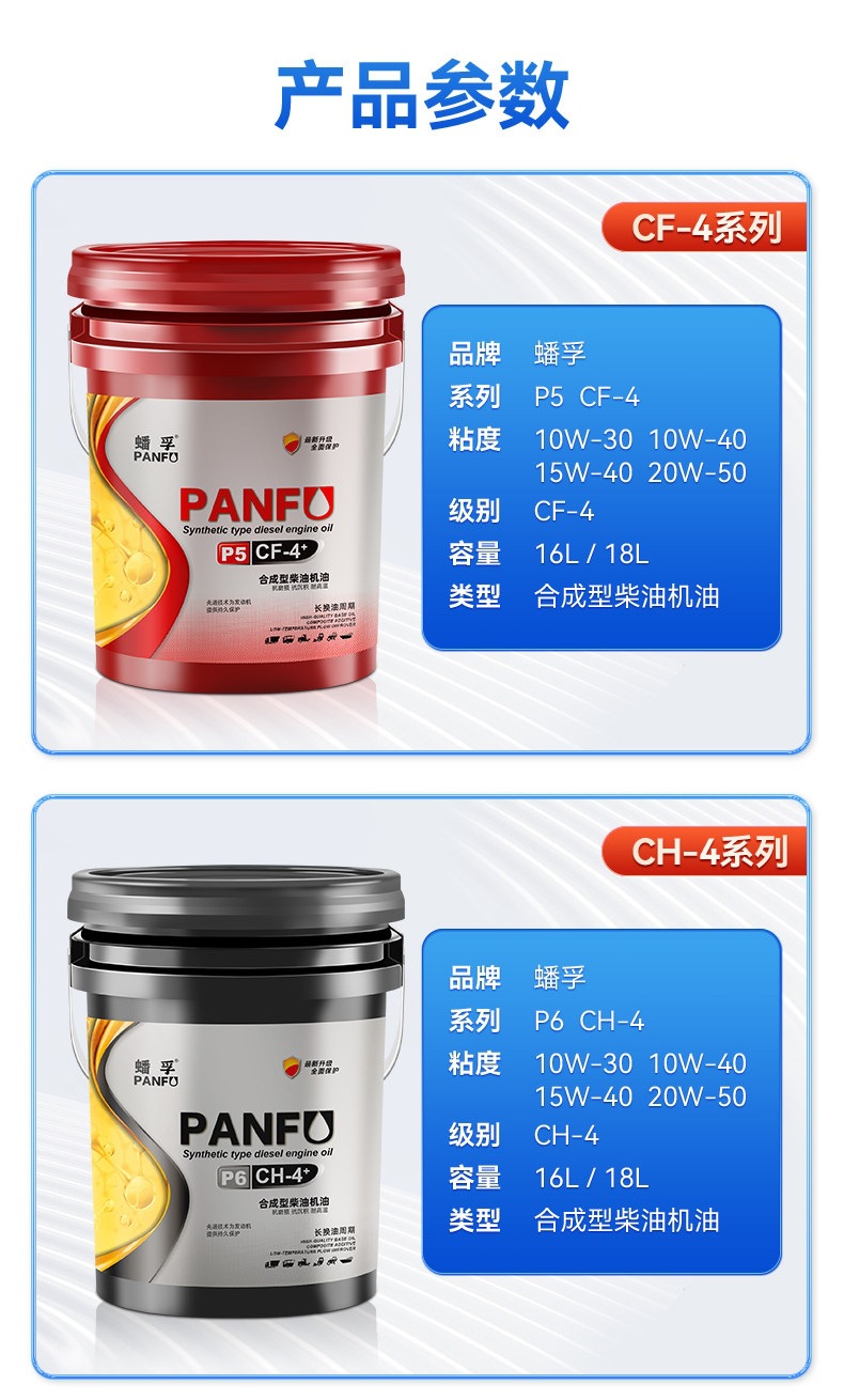 Pangfu Genuine Diesel Engine Oil, Fully Synthetic Engine Oil for Micro-tiller, Truck, Forklift, Large 18-liter Container