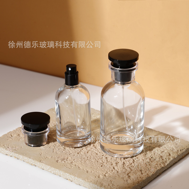 En stock 100mL perfume sub-botella pequeña botella de muestra cuadrada prensa de vidrio spray gran capacidad cosmética botella vacía