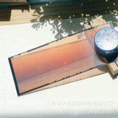 Xiaohongshu 人気の半透明サンセットリバーサルフィルムブックマークポストカードカスタムプラスチック透明光と影のフィルムカード