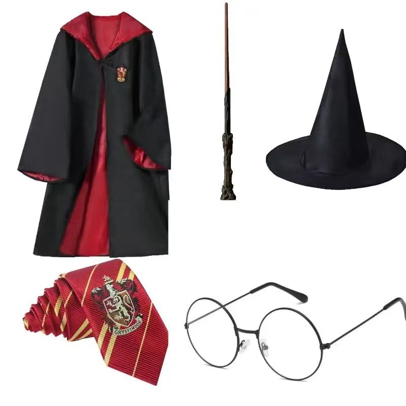 Harry Potter Academy Costume Robe Children's Day Performance Magic Robe Clothing Cos Costume Wizard Robe Cape Accessories