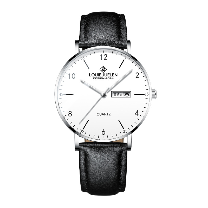 L-541 Silver case, white face, black trim