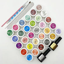 美甲彩绘胶2022日式罐装甲油指甲实色美甲店手绘光疗胶套装36色