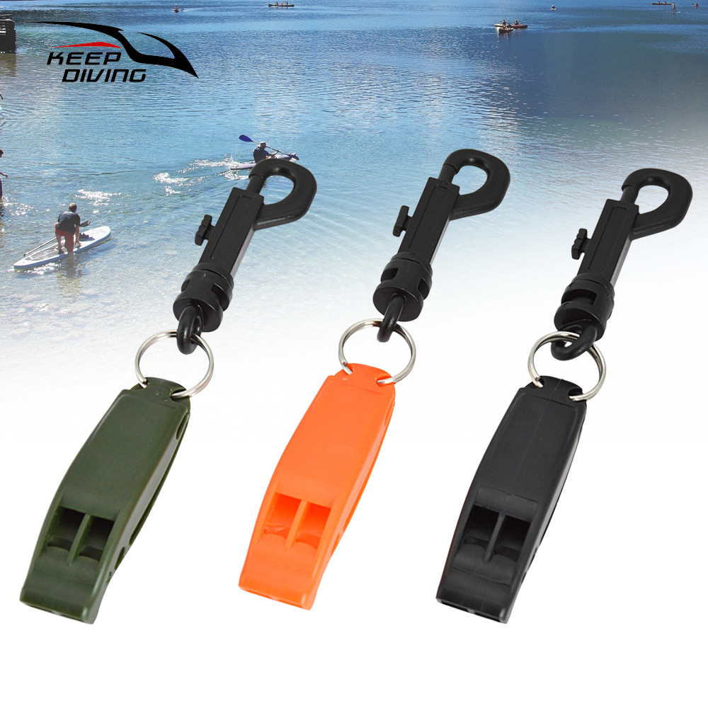 Dual-frequency emergency survival whistle water sports hook life-saving whistle multi-functional outdoor survival warning whistle KS-923B