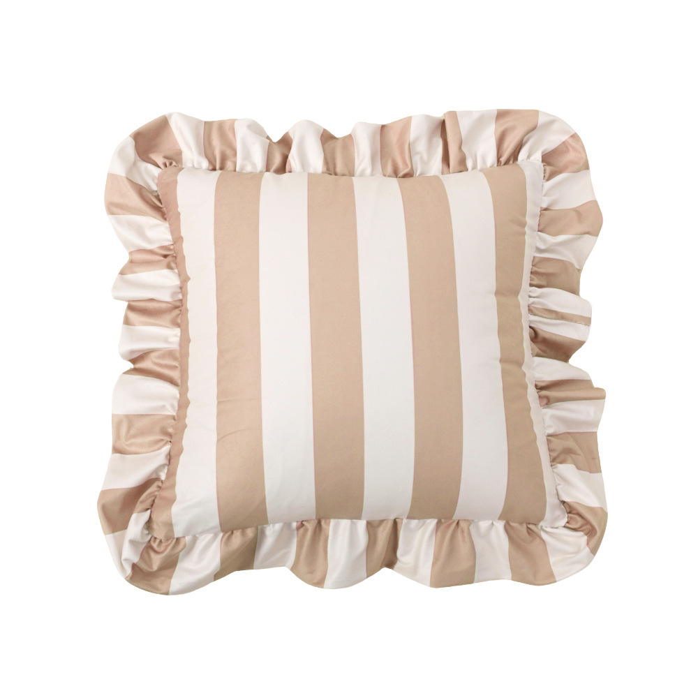 Inswind estriado coreano holandés veludo hoja de loto borde abraza funda de almohada americana sofá de la sala de estar decoración de cojín de cabecera