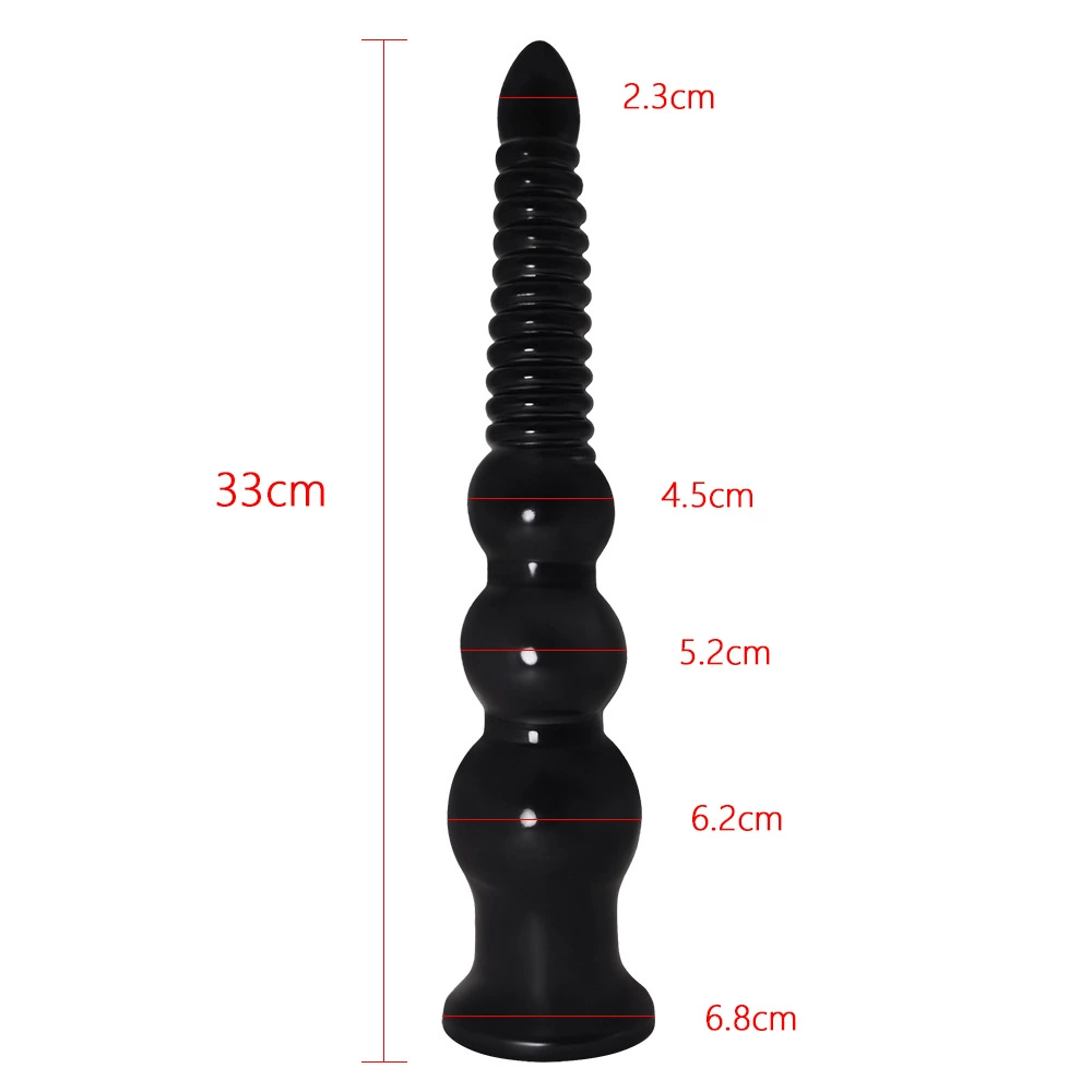 Anal plug extra‑long, large sizes, flared base, black or skin color