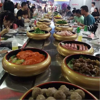 定制回转火锅设备自助餐厅设备 旋转小火锅设备 旋转寿司设备