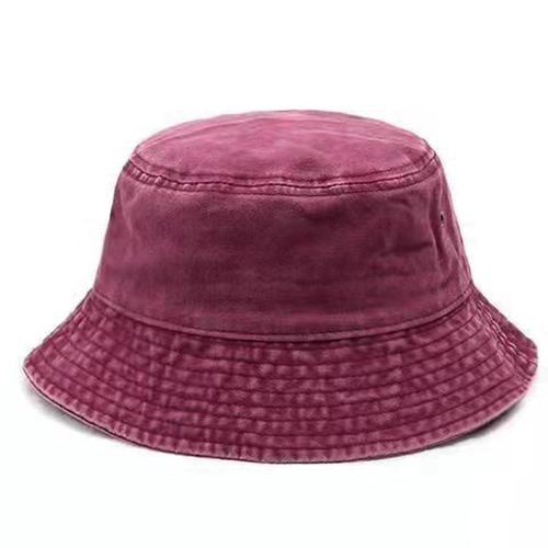 Hong Kong style retro washed denim fisherman hat couple fashion distressed short-brimmed basin hat breathable solid color cross-border spring and autumn