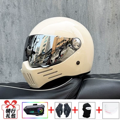 with Bluetooth Function, Unisex Rider | Motosiklet kaskı (dəbilqə) - milky-white-silver-plated-mirror-transparent-mirror-delivered-y10-soft-wheat-m