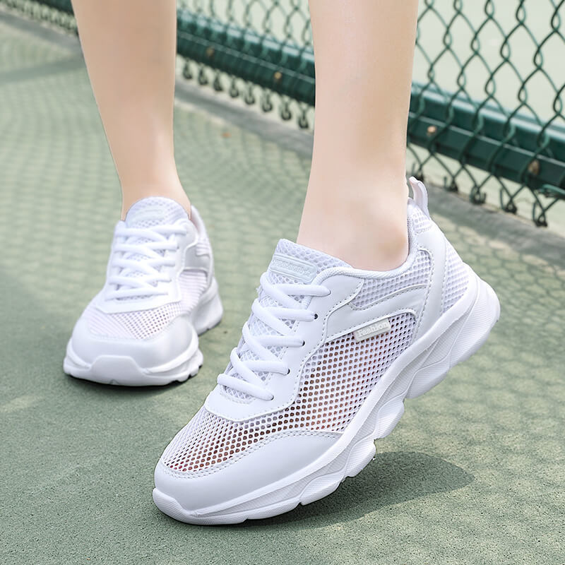 运动鞋女夏季跑步鞋新款镂空网面透气休闲白色软底轻便学生单网鞋