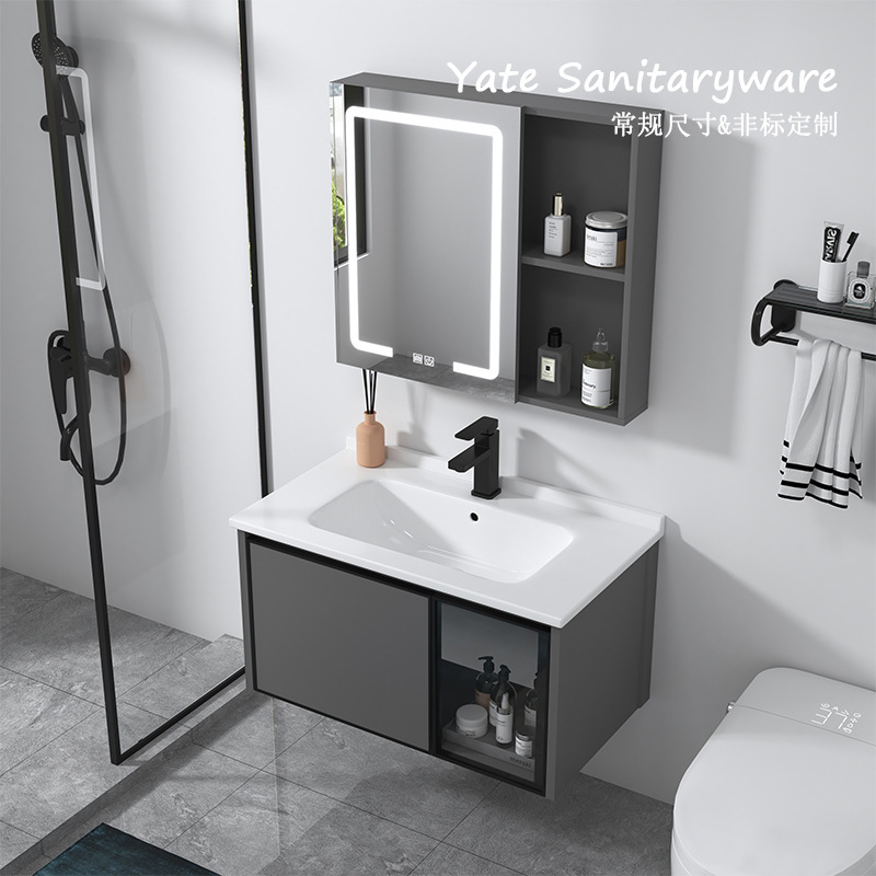 Advanced Home Decoration Simple Bathroom Cabinet GB Quality Moisture-proof and Rust-proof All-in-One Basin Wash Table Bathroom Cabinet Advanced Home Decoration Simple Bathroom Cabinet GB Quality Moisture-proof and Rust-proof All-in-One Basin Wash Table Bathroom Cabinet