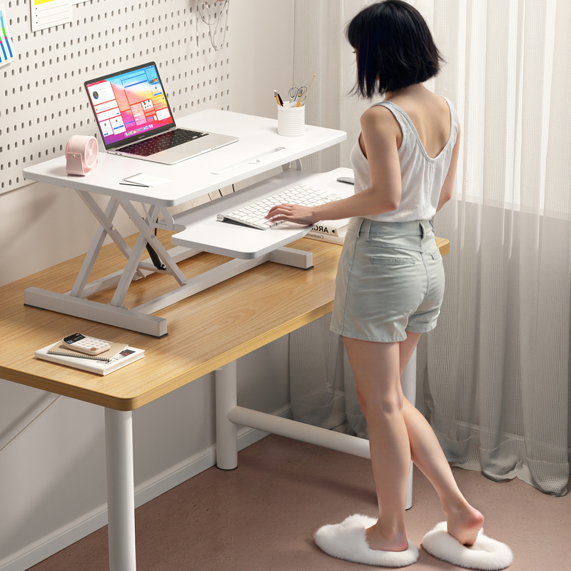 Standing Workstation Computer Desk Height-Adjustable Stand Desk Desktop Lift Table Foldable Laptop Office Desk