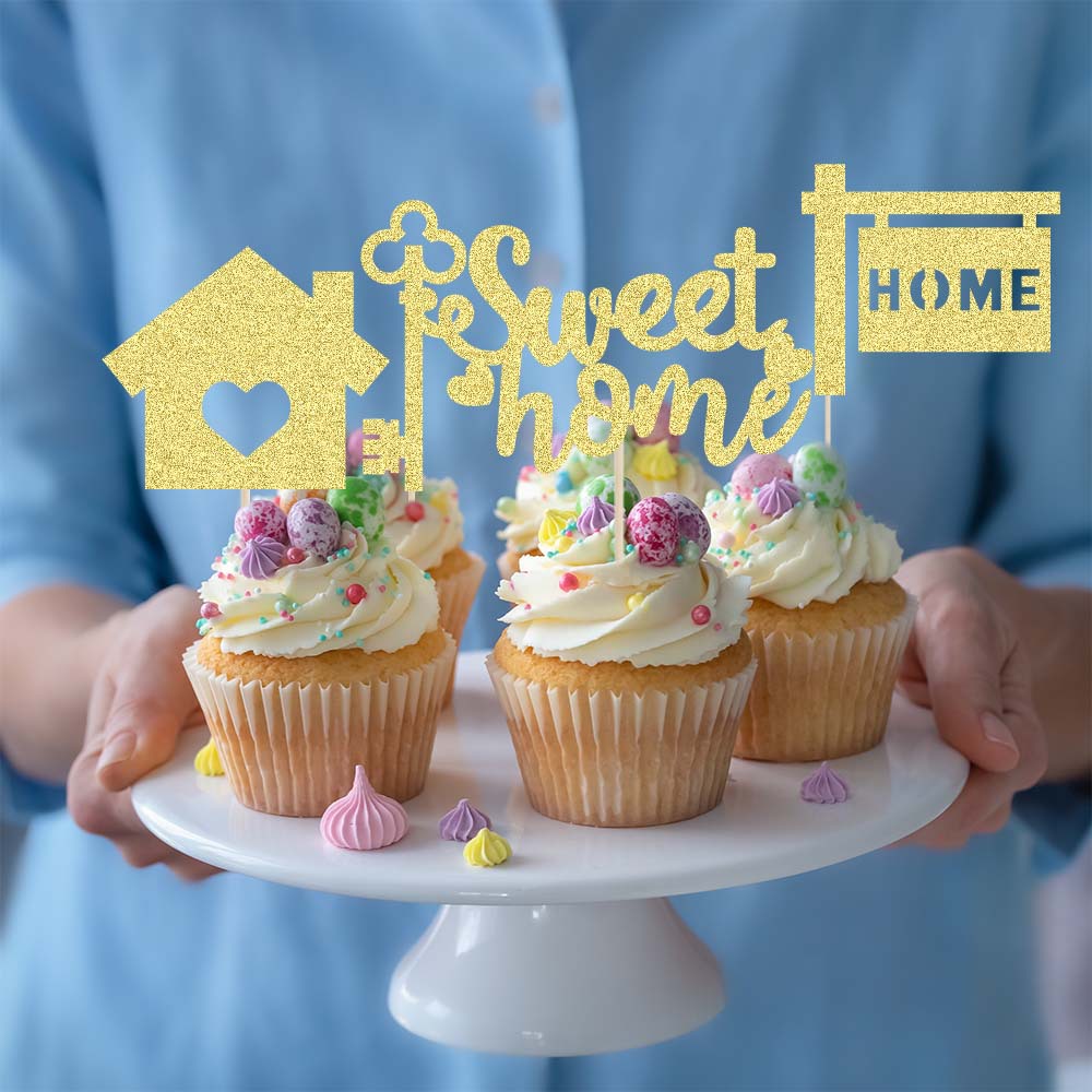 Cross-border new birthday decoration cake rim sweet home small flag desktop plug-in party party supplies