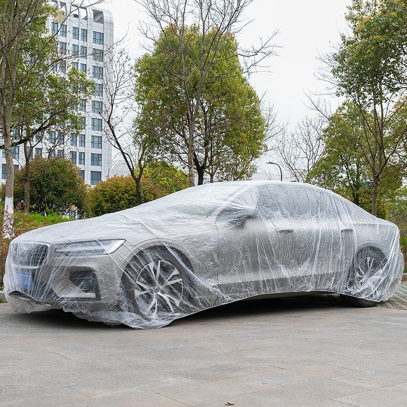 Disposable Car Cover, Sun Protection, Rain Protection, Plastic Transparent Car Cover, Universal Dust Cover, Simple Spray Paint Car Cover