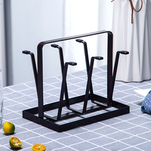 杯架家用威士忌马克杯玻璃杯收纳架客厅创意桌面铁艺杯架倒挂杯架