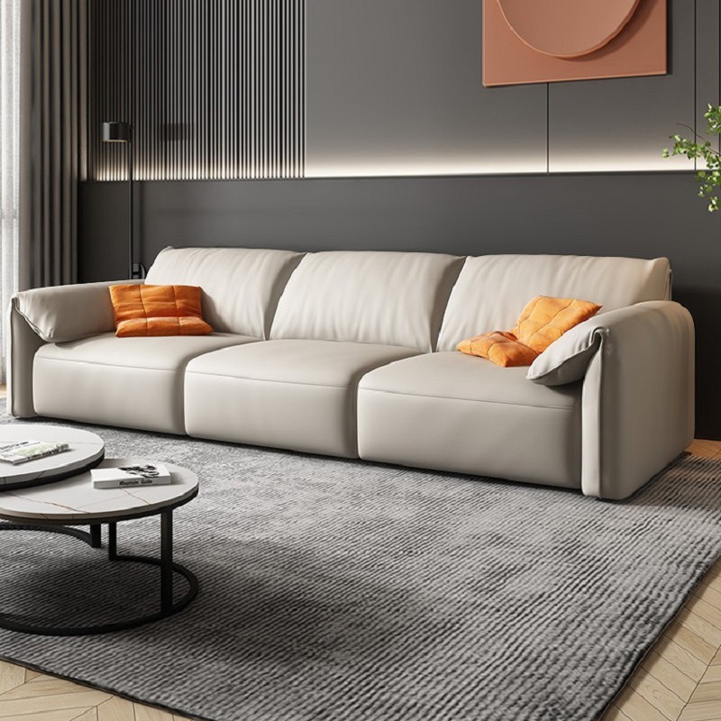Sofá de tela estilo italiano minimalista con diseño de orejas de elefante, diseño moderno y sencillo para apartamentos pequeños, función eléctrica extensible, sofá cama desplegable.