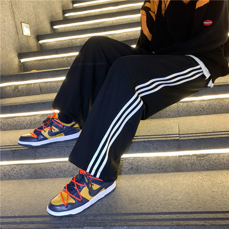 Spring and Autumn Thin Striped Sports Pants Women's Korean-style Trendy Loose Straight Trousers All-match Solid Color Casual Sweatpants Spring and Autumn Thin Striped Sports Pants Women's Korean-style Trendy Loose Straight Trousers All-match Solid Color Casual Sweatpants