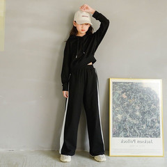 女童運動套裝2023春秋新款中大童韓版衛衣女孩洋氣闊腿褲兩件套潮