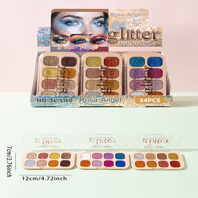 Rosa Ángel transfronterizo nuevo multicolor sequinilla oro cebolla polvo de sombra de ojos maquillaje de escenario brillante maquillaje Yiwu color al por mayor