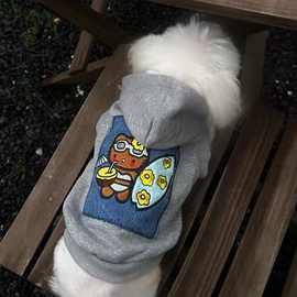 春秋款狗狗衣服宠物可爱连帽卫衣马尔济斯泰迪比熊小型犬猫咪帽衫