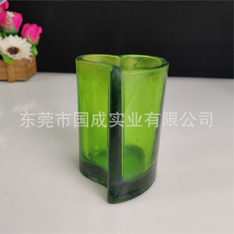 舰船用电气LED灯罩心型烛蜡杯彩色玻璃透明绿工艺品配件航天灯具