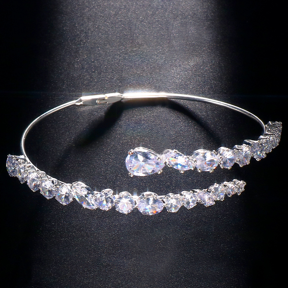Pulsera de circón transfronterizo completo diamante coreano pulsera abierta no se desvanece alto sentido Yiwu accesorios pulsera