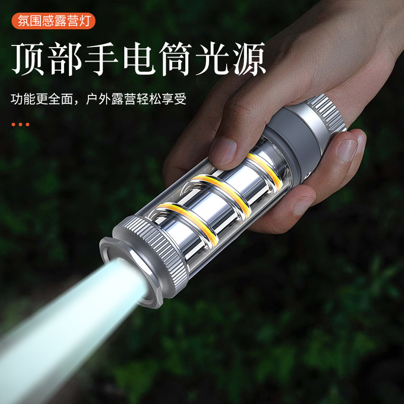 Nueva luz de camping LED TYPE-C recargable linterna multifuncional luz de carpa impermeable al aire libre luz de camping portátil