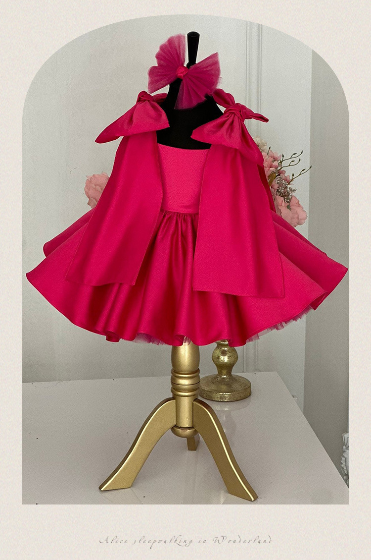 Flicka prinsessklänning med rosetter rosa fest och vardag_voghion.com