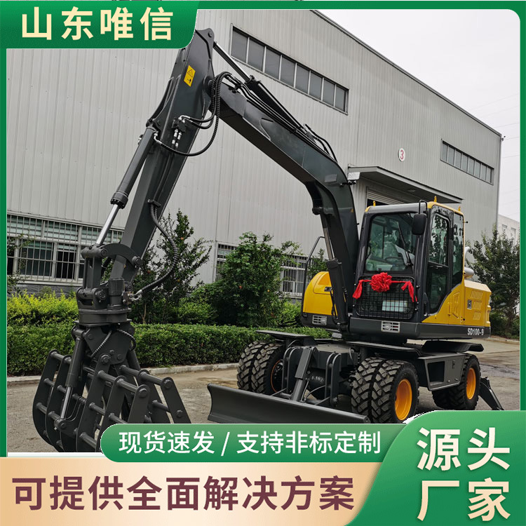 100型轮式液压抓木机厂家直销适用性强适合木材集散点使用