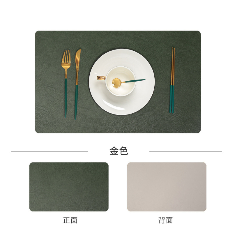 高級食マット牛革模様防水防油耐高温両面軽贅沢食テーブルマットカスタマイズ可能なサイズロゴ|undefined