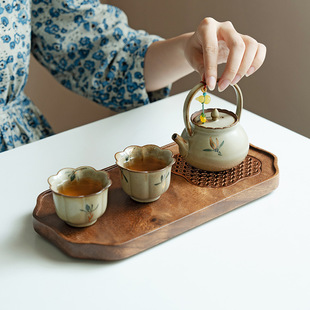 Household Teapot Teacup Kung Fu Tea Set suit Antique Gold Hand-painted Butterfly Orchid Tea One Pot Two Cups