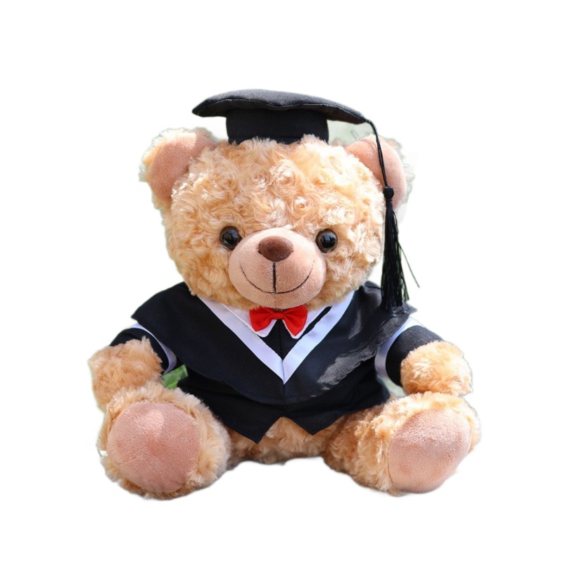 Graduation Doctor Bear Puppy se puede imprimir logotipo maestro de licenciatura Teddy Bear muñeca regalo de graduación