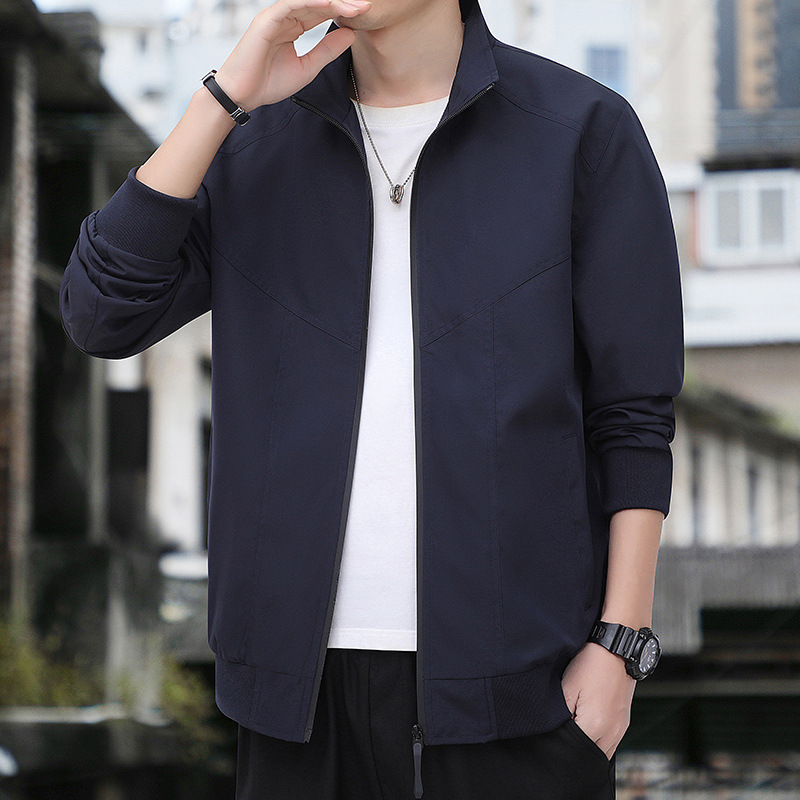 Chaqueta de otoño transfronteriza para hombres en otoño nuevo tipo delgado cuello vertical para vestir suelto y casual chaqueta de ropa de primavera y otoño image 7