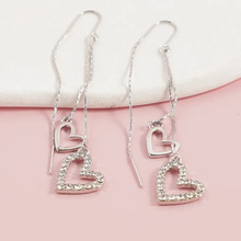 爱心流苏耳线2024新款潮气质高级感长款桃心耳坠百搭潮轻奢耳饰女