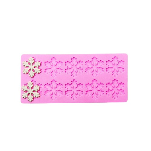 DIY Heart-Shaped Snowflake Chocolate Cake Decoration Silicone Mold Elliptical Accessory Insert Baking Tool Liquid