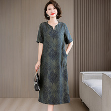 杭州高端香云纱真丝连衣裙桑蚕丝2025新款夏季新款女装宽松妈妈装