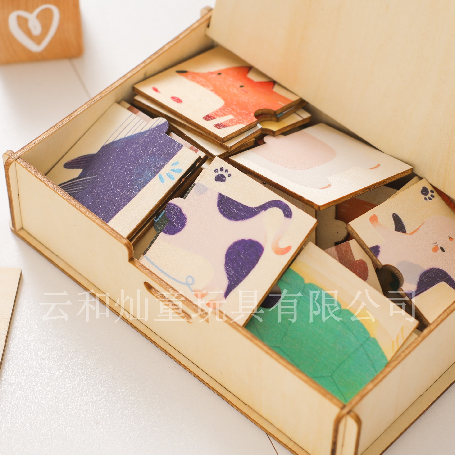 Nuevo rompecabezas de madera transfronterizo, juego de juguetes, educación temprana para bebés, rompecabezas de combinación de iluminación, rompecabezas de bloques cognitivos de animales