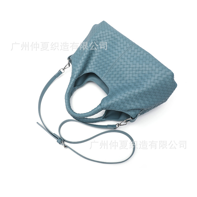 Large Capacity Retro Woven Leather Tote Bag For Women, Versatile Luxury Crossbody Shoulder Handbag, Mother's Bag - Thumbnail 5