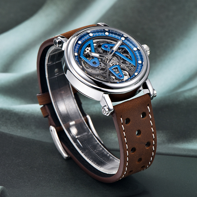 Benyar Reloj de hombre Reloj mecánico completamente automático movimiento hueco nocturno impermeable reloj de moda BY5202