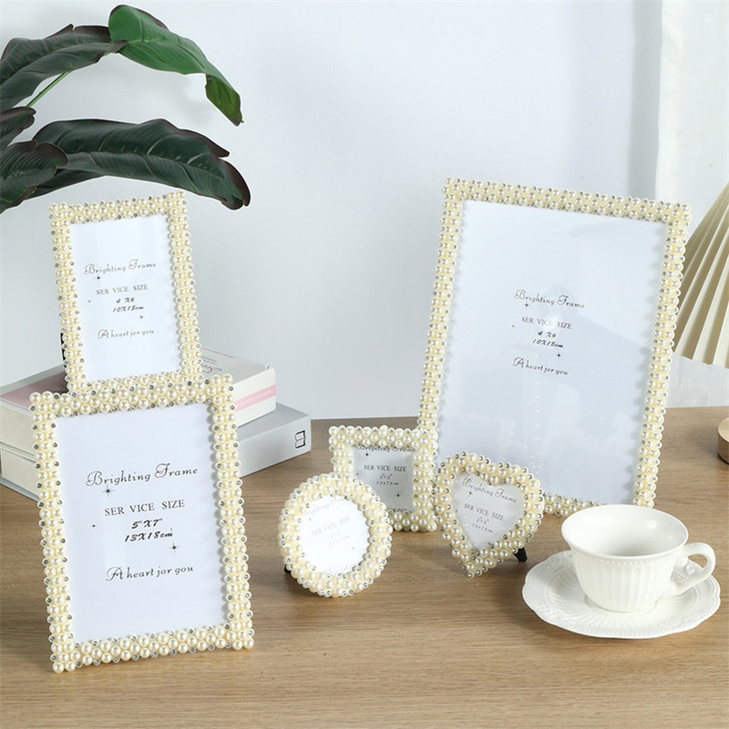 Creative White Pearl resin 3 inch 6/7/8/10/12/A4 photo frame factory direct wholesale Taiwan studio photo frame