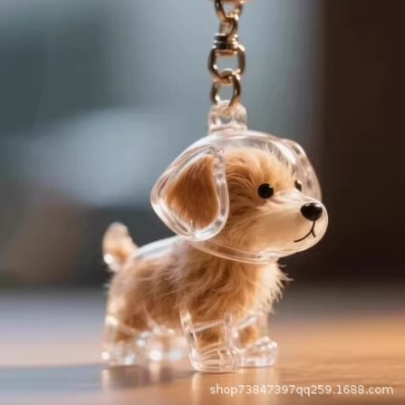 【TikTokホットスタイル】犬の毛収集ガシャポンペンダントボトルシュナウザーテディコーギーコレクターキーホルダー|undefined