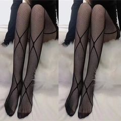 New diamond-grid sexy lingerie stockings, sexy fishnet stockings, lace stockings, hot-girl style solid-color hollow-out thin tights.
