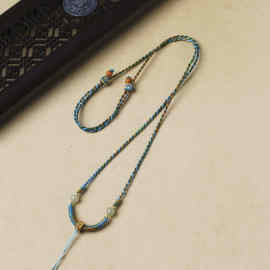 高端绳子吊坠挂绳女款翡翠手工编织项链绳蜜蜡平安扣吊坠绳可调节